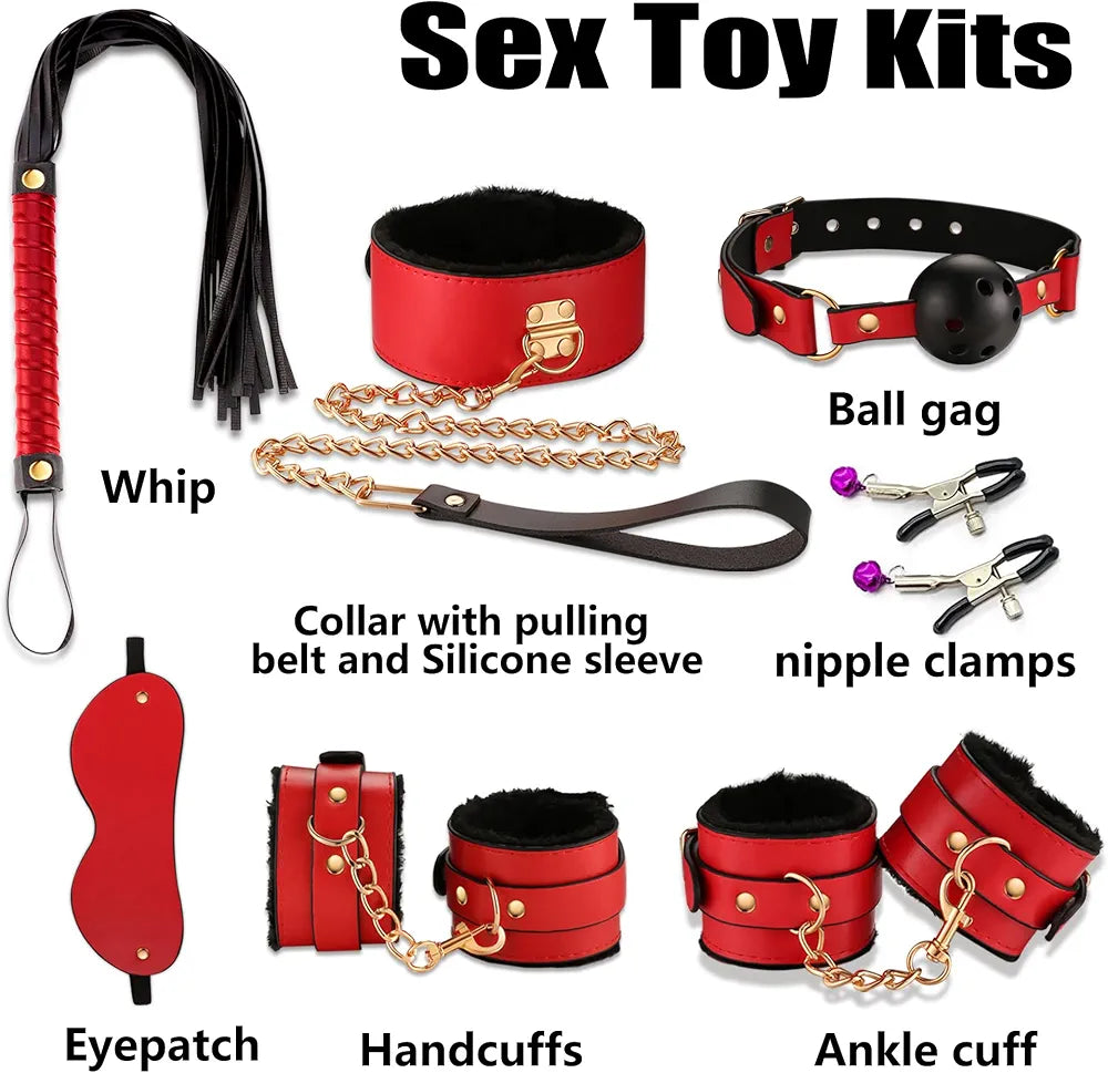 20-Piece Premium Adult Intimacy and BDSM Restraint Kit with Anal Stimulation Accessories