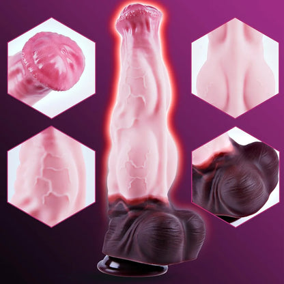 11.4" XL Realistic Knotted Horse Dildo with Suction Cup - Silicone Fantasy Monster Toy