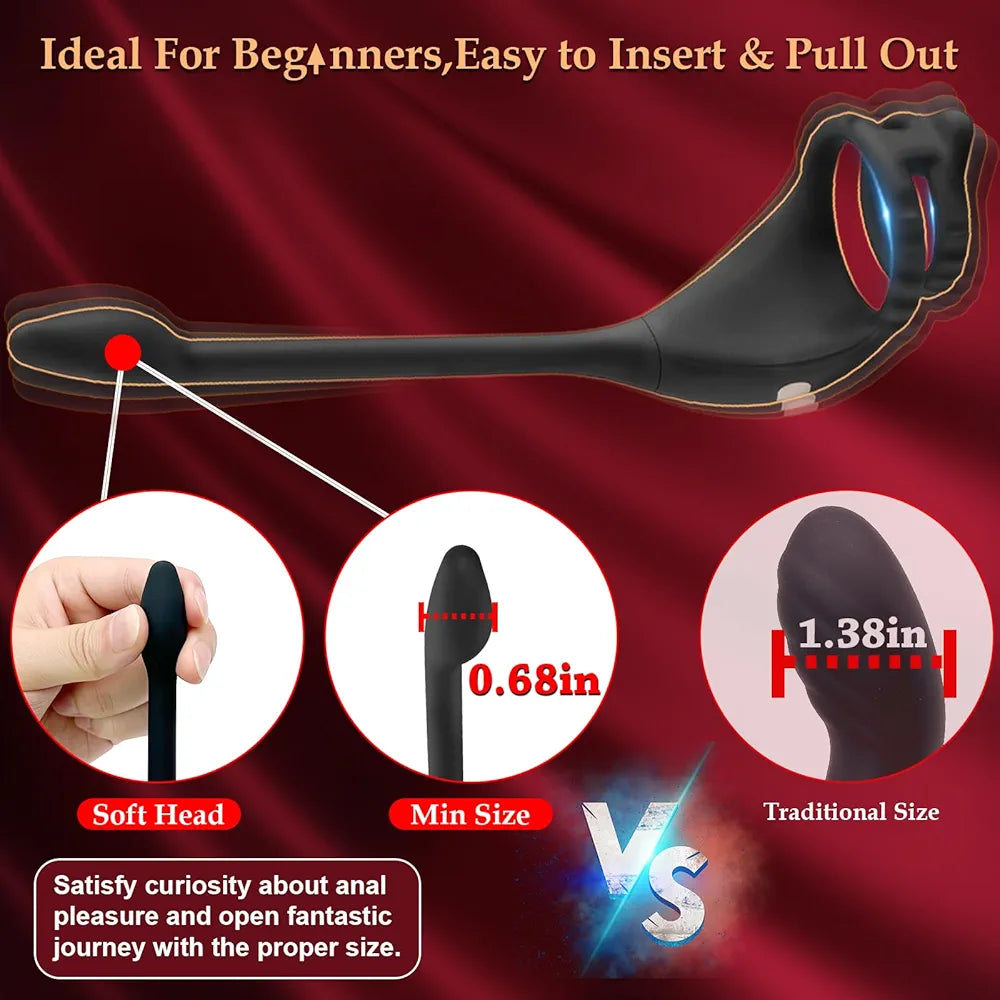 Remote-Controlled Prostate Massager and Vibrating Penis Ring Set