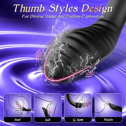 Ergonomic 9-Mode Vibrating Prostate Massager and Curved Anal Plug for Couples