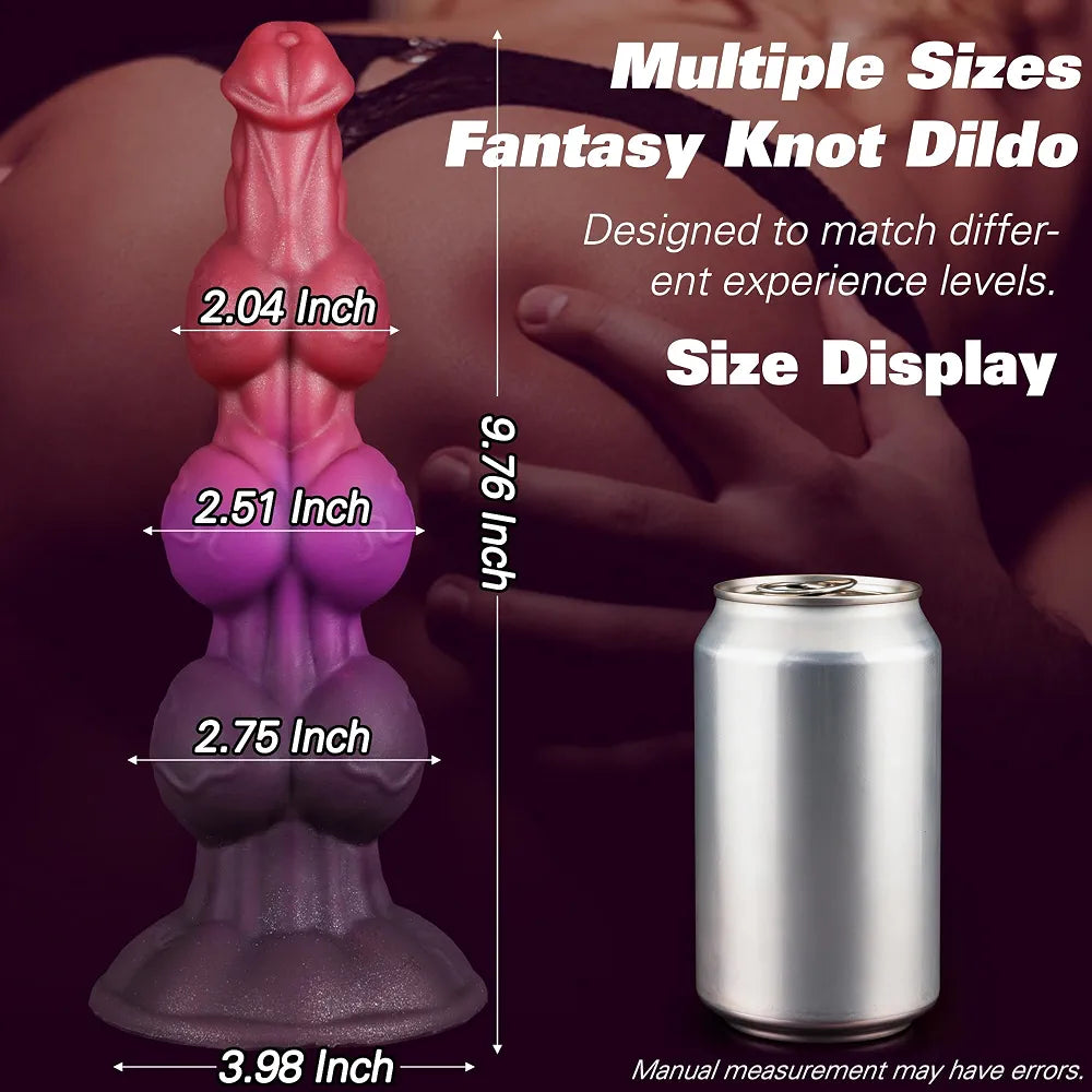 9.76" Purple Monster Fantasy Knot Dildo with Suction Cup - Advanced Silicone Anal Training Toy