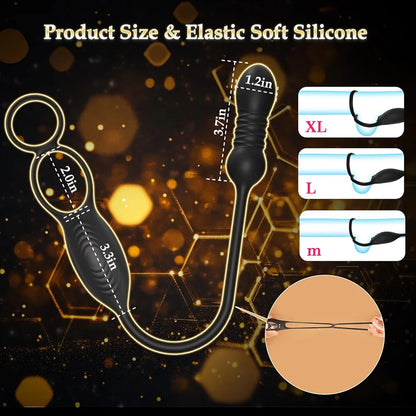 Remote-Controlled Prostate Massager and Vibrating Penis Ring for Men