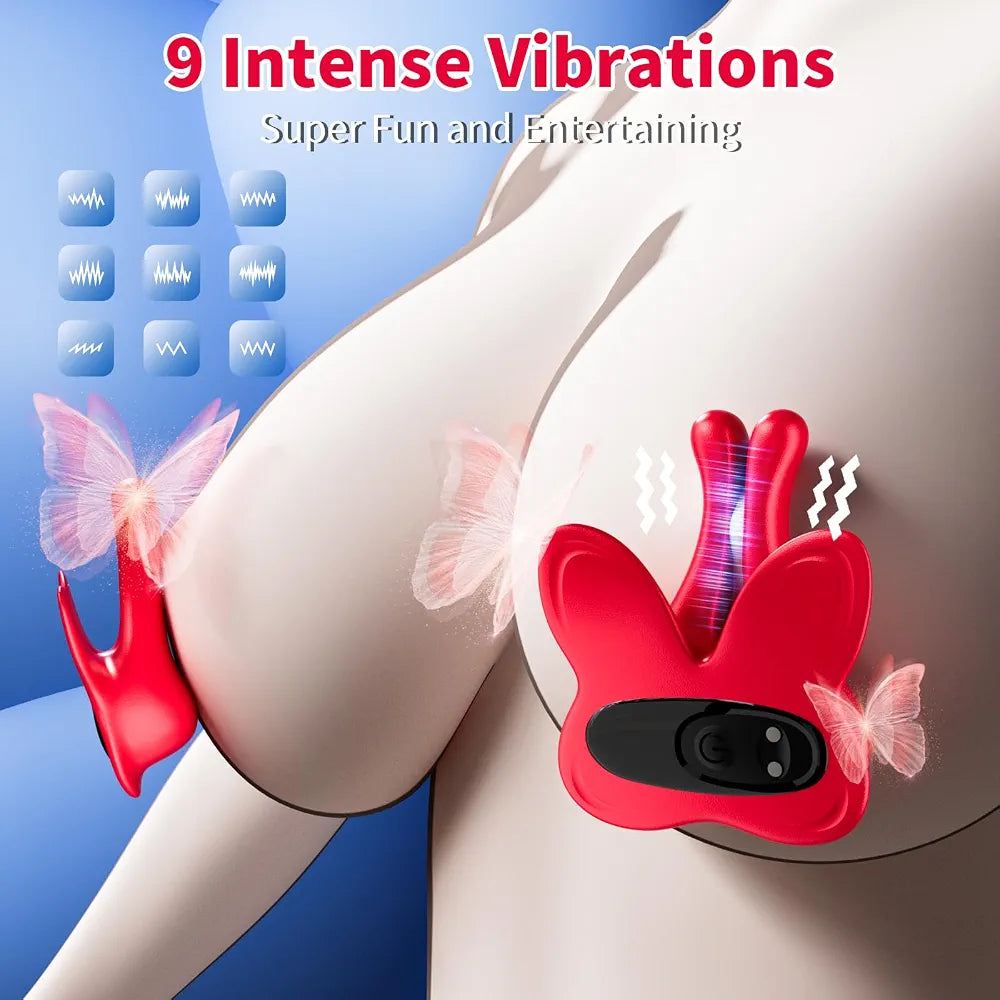 9-Mode Magnetic Vibrating Nipple Clamps for Couples