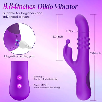 10-Mode Dual-Stimulation Rabbit Vibrator for G-Spot and Clitoral Pleasure