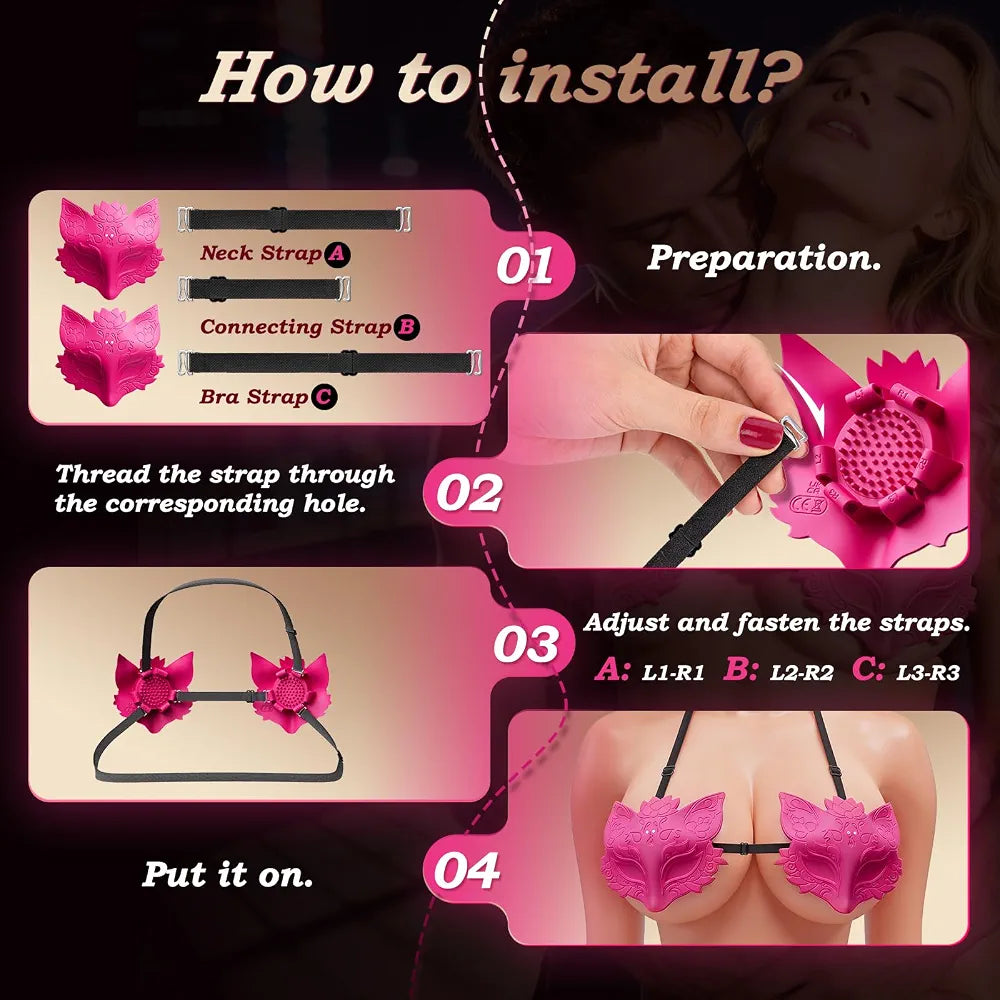 Remote-Controlled Wearable Silicone Nipple Vibrator with 10 Vibration Modes
