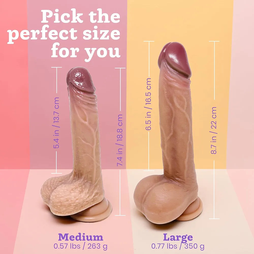 7.4-Inch Realistic Silicone Dildo with Strong Suction Cup for Hands-Free Use