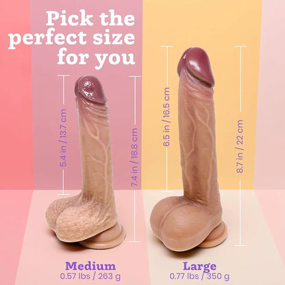 7.4-Inch Realistic Silicone Dildo with Strong Suction Cup for Hands-Free Use