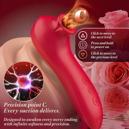 Dual-Stimulation Clitoral and Nipple Suction Vibrator with G-Spot Pulsation