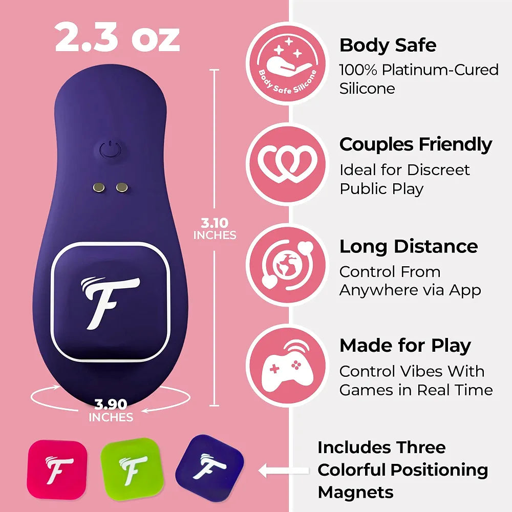 Motorbunny Fluffer G2G Wearable App-Controlled Panty Vibrator - Bluetooth Hands-Free Couples Stimulator, Purple