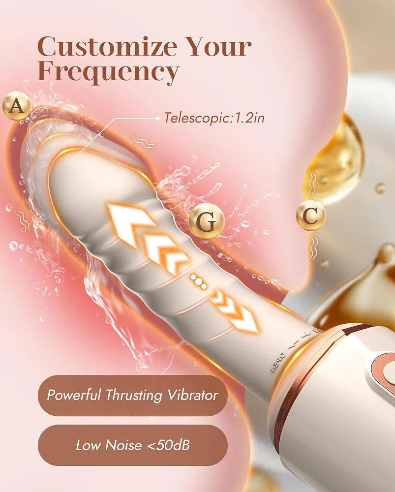 UTIMI Dual-Head Thrusting Dildo Sex Machine with Heating, Suction Cup, and 14 Vibration Modes