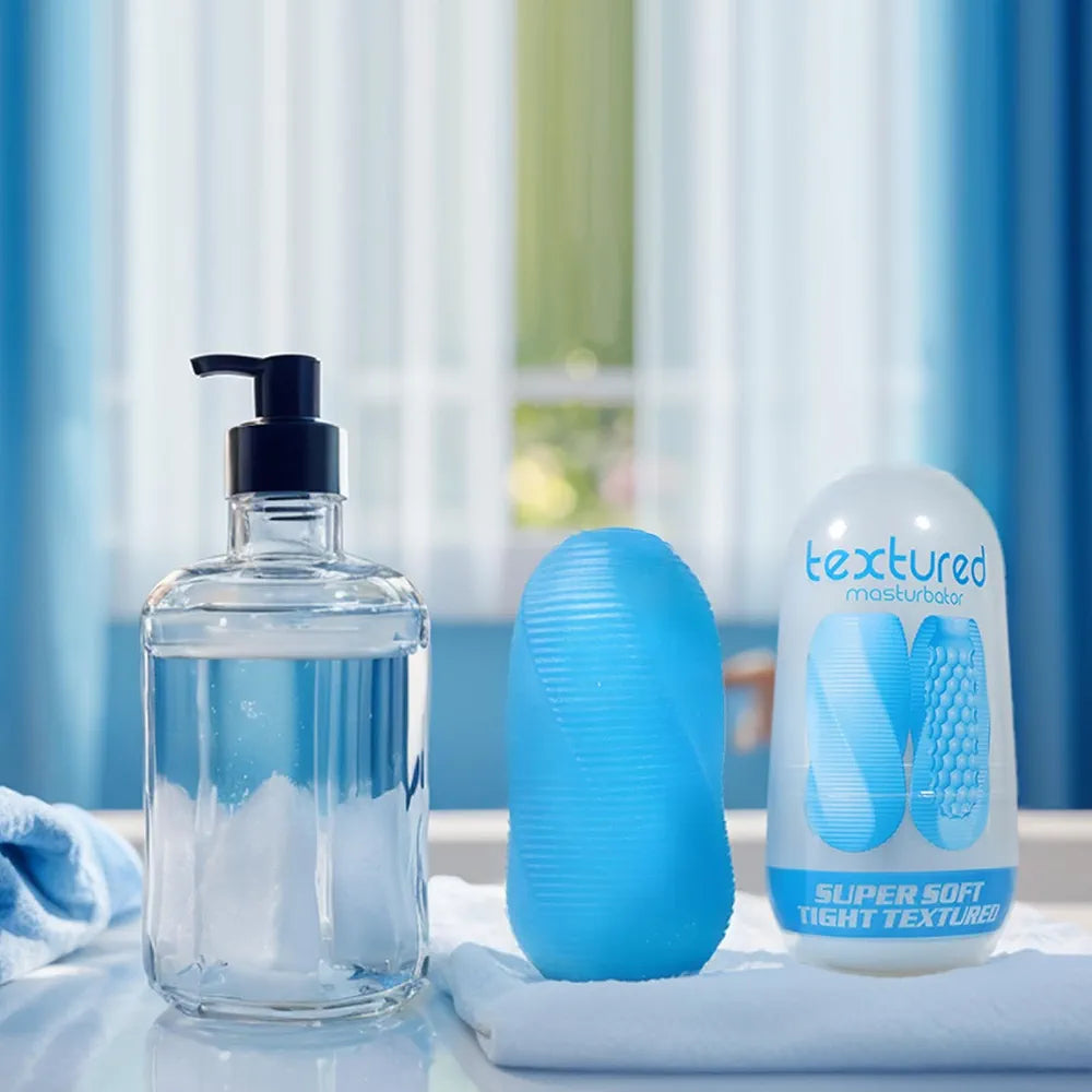 Ultra-Soft Textured Spinning Masturbator for Men with Storage Case