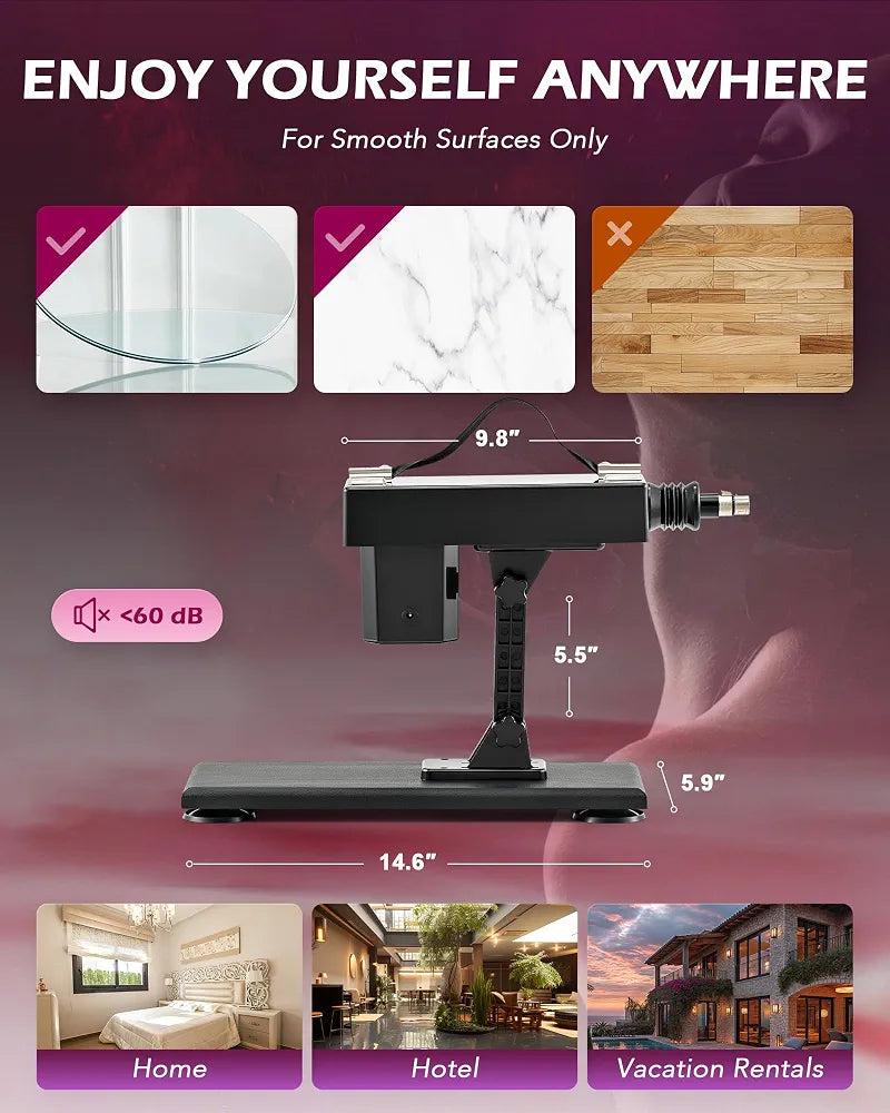 SENSUA Adjustable Automatic Thrusting Sex Machine with 6 Attachments and 3XLR Connector