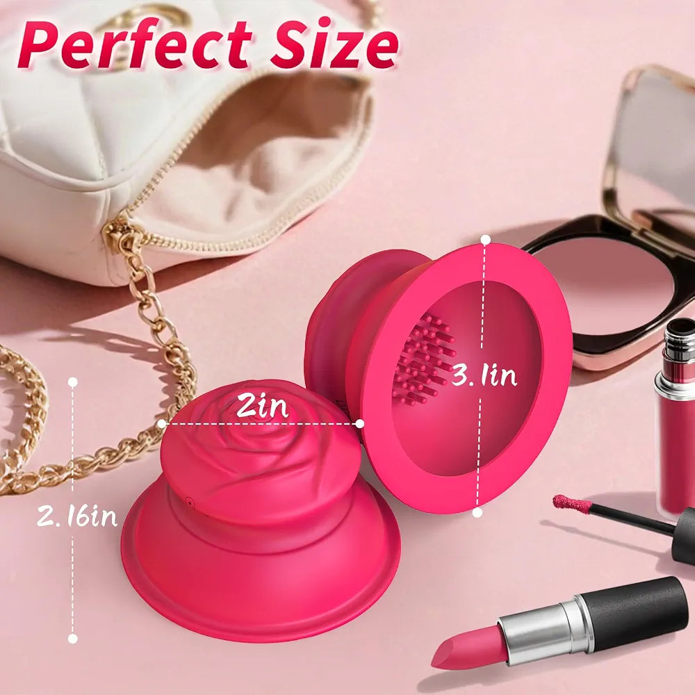 Rose-Shaped Silicone Nipple Suction Vibrator with Multi-Speed Stimulation