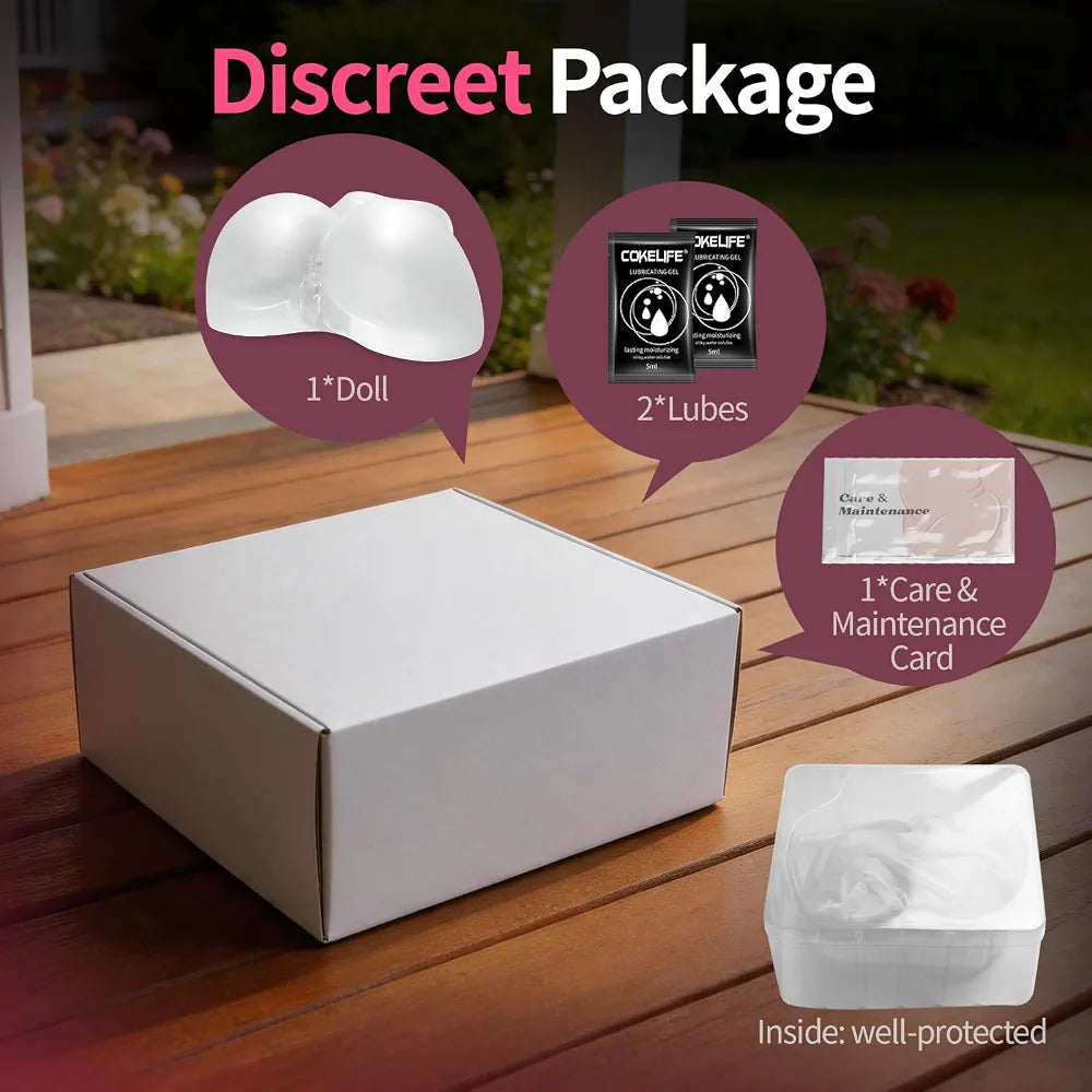 Premium Realistic 4.62LB Dual-Entry Masturbator with Soft Tactile Buttocks and Visual Vagina/Anal Stimulation