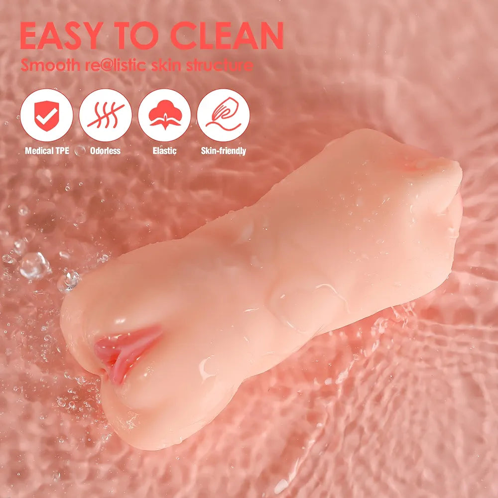ZEMALIA 3-in-1 Realistic Male Masturbator with 3D Textured Mouth, Vagina, and Anus