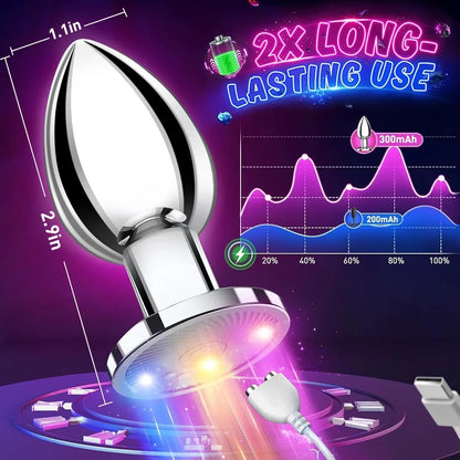 App-Controlled Vibrating Anal Butt Plug with Prostate Massager and Remote