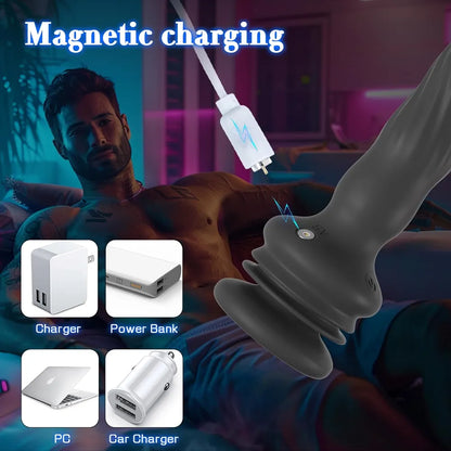 Remote-Controlled Rotating Prostate Massager with Suction Base and 7 Vibration Modes