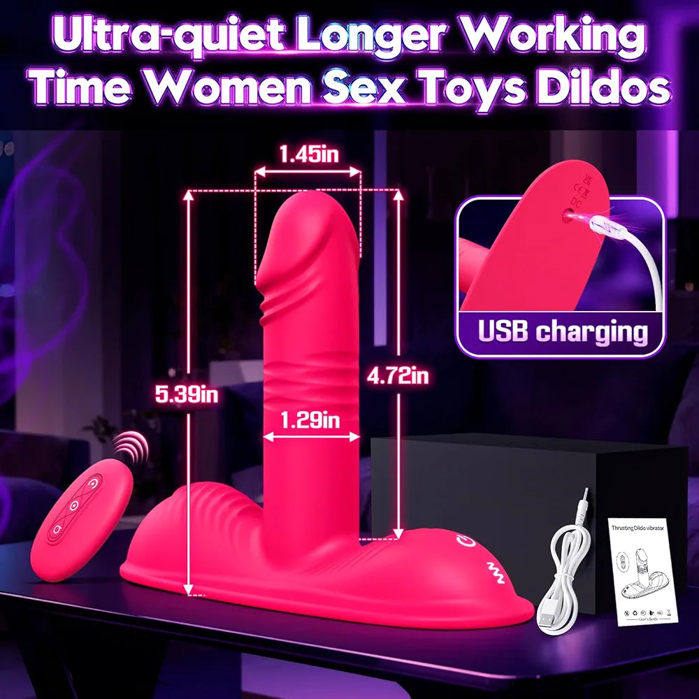 Advanced Remote-Controlled Thrusting and Vibrating Dildo Sex Machine with 13 Modes for Couples