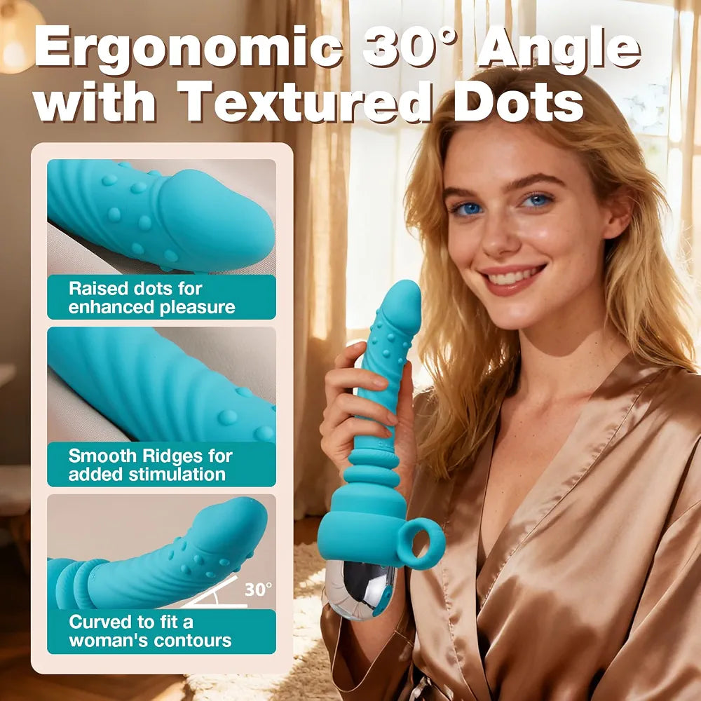 MOMONII 10.83" App-Controlled Heated Thrusting & Vibrating Dildo Machine with Suction Cup