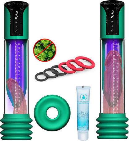 Automatic Electric Penis Vacuum Pump with 4 Suction Intensities and 6 Silicone Rings for Men
