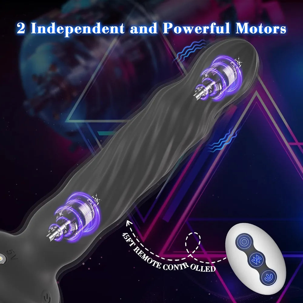 Remote-Controlled Rotating Prostate Massager with Suction Base and 7 Vibration Modes