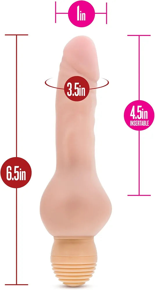 Blush Mr. Right 7-Inch Realistic Vibrating TPE Dildo - Waterproof Multi-Speed Beginner-Friendly Pleasure Toy