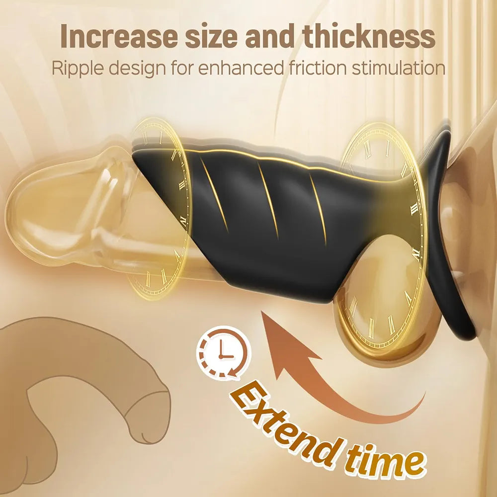 10-Mode Vibrating Penis Ring and Sleeve for Enhanced Stimulation and Performance