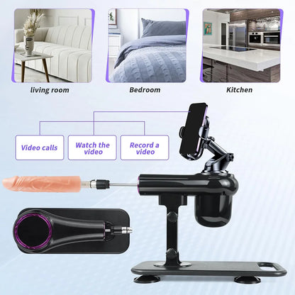 Automatic Thrusting Dildo Machine with Remote Control and 3XLR Attachments
