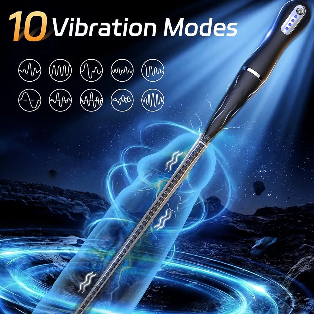 Ansunooxx Silicone Octopus Tentacle Urethral Sounding Rod and Prostate Massager with 10 Vibration Modes for BDSM Play