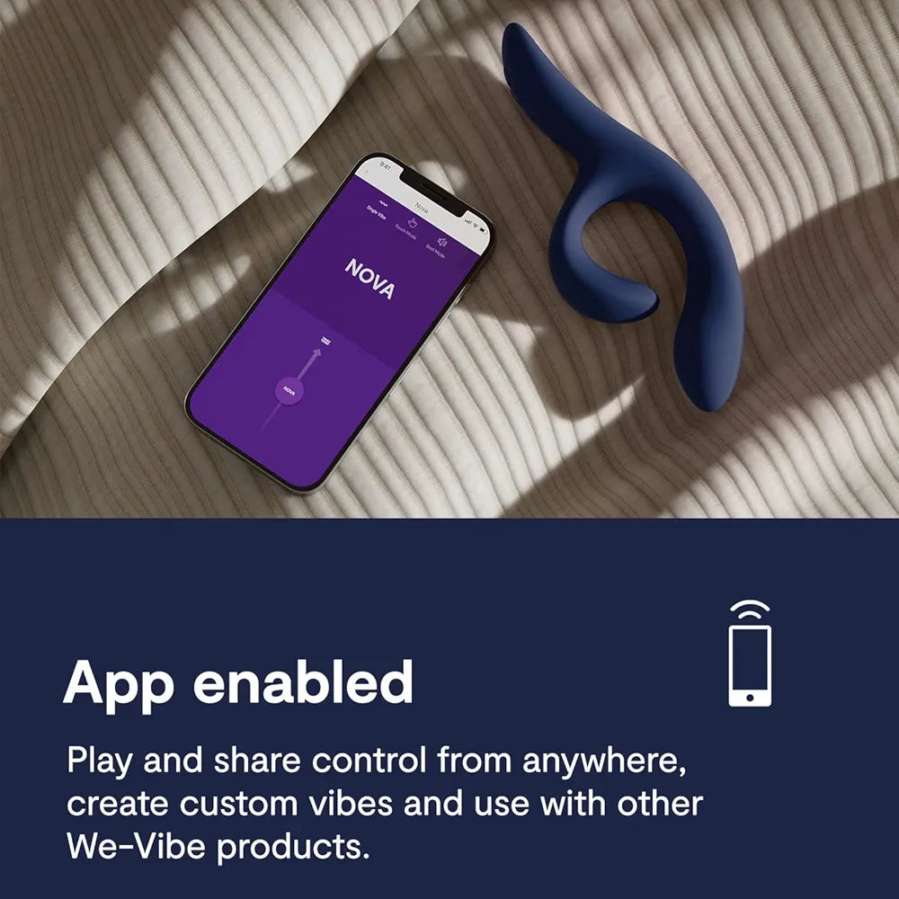 We-Vibe Nova 2 Dual Rabbit Vibrator: App-Controlled G-Spot & Clitoral Stimulator with 10 Vibration Modes - Blue