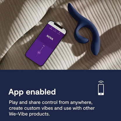 We-Vibe Nova 2 Dual Rabbit Vibrator: App-Controlled G-Spot & Clitoral Stimulator with 10 Vibration Modes - Blue