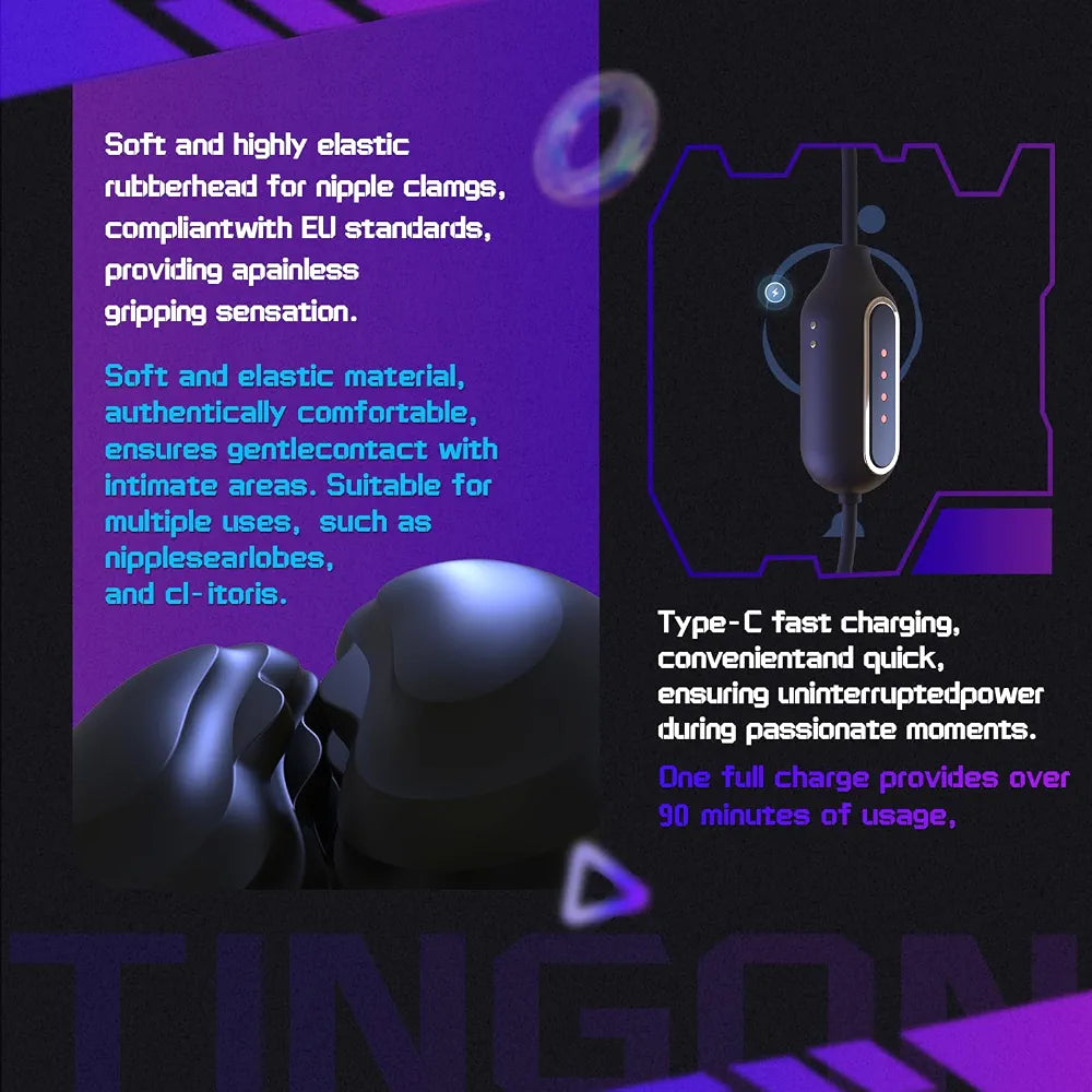 App-Controlled Vibrating Nipple and Sensitivity Clamps with 12 Modes