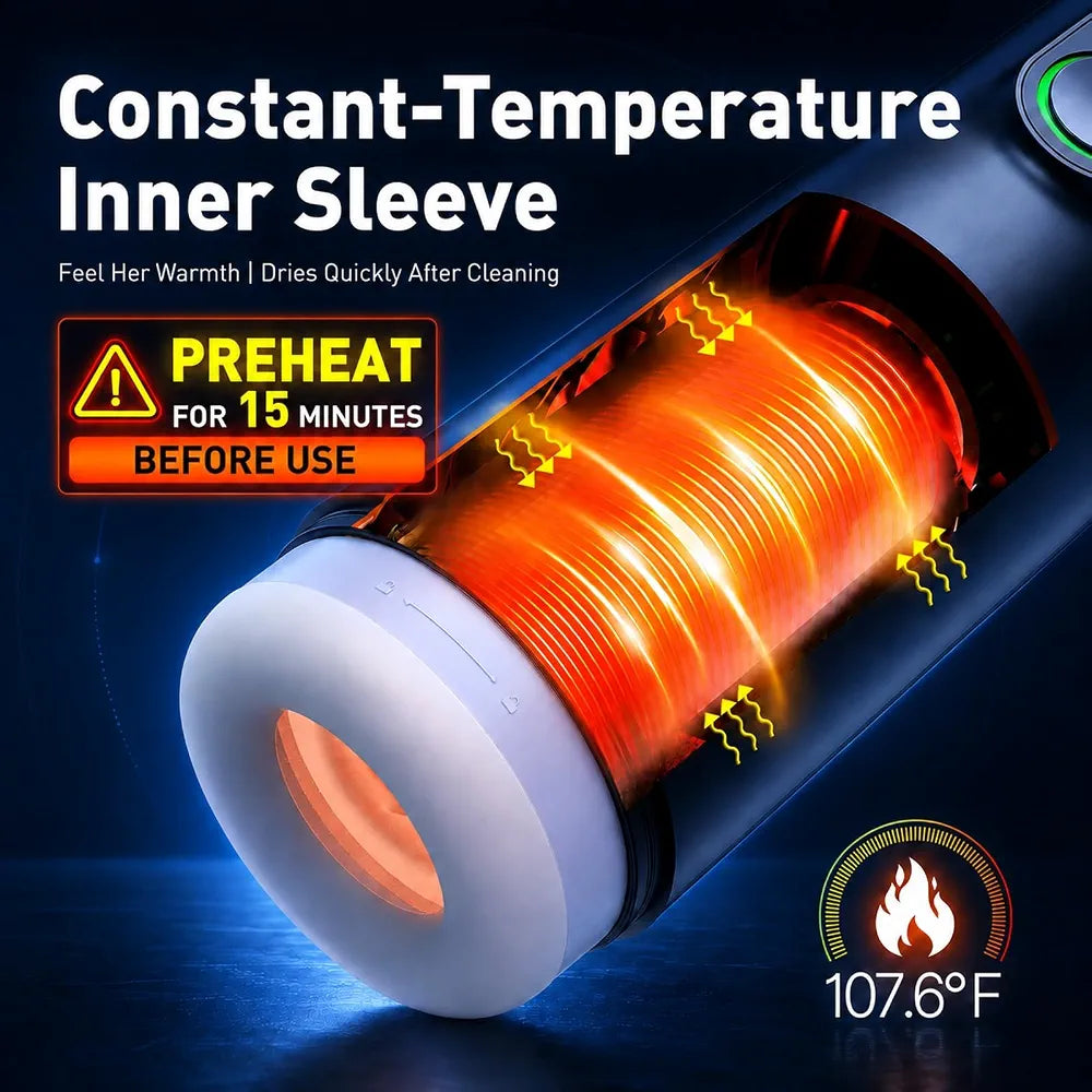 TriggerX Automatic Male Masturbator with Heating, 10 Thrusting & 10 Rotating Modes, LED Display, and Stepless Speed Control