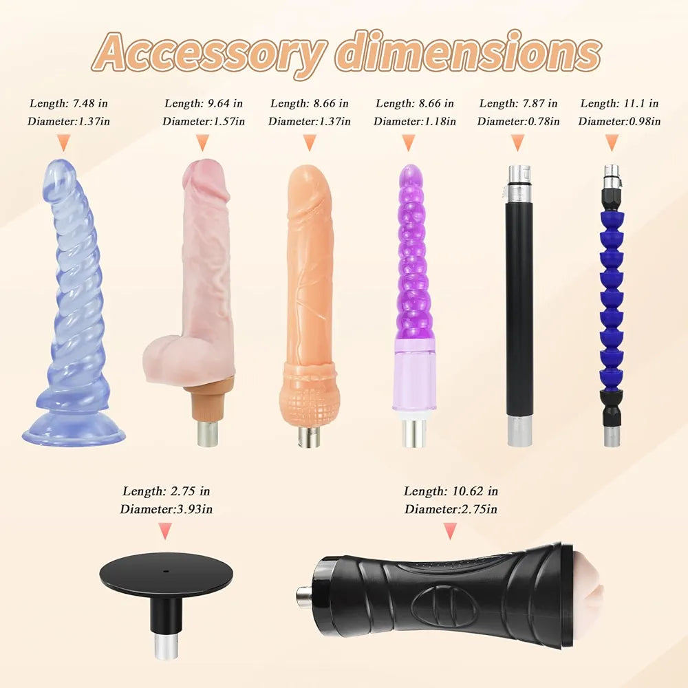 Automatic Thrusting Dildo Machine with 3 XLR Attachments and Suction Cup Base