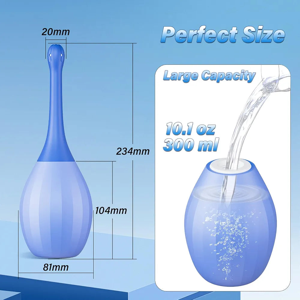 Premium Silicone Enema Bulb Kit with Bendable Nozzles for Colon Cleansing and Personal Hygiene