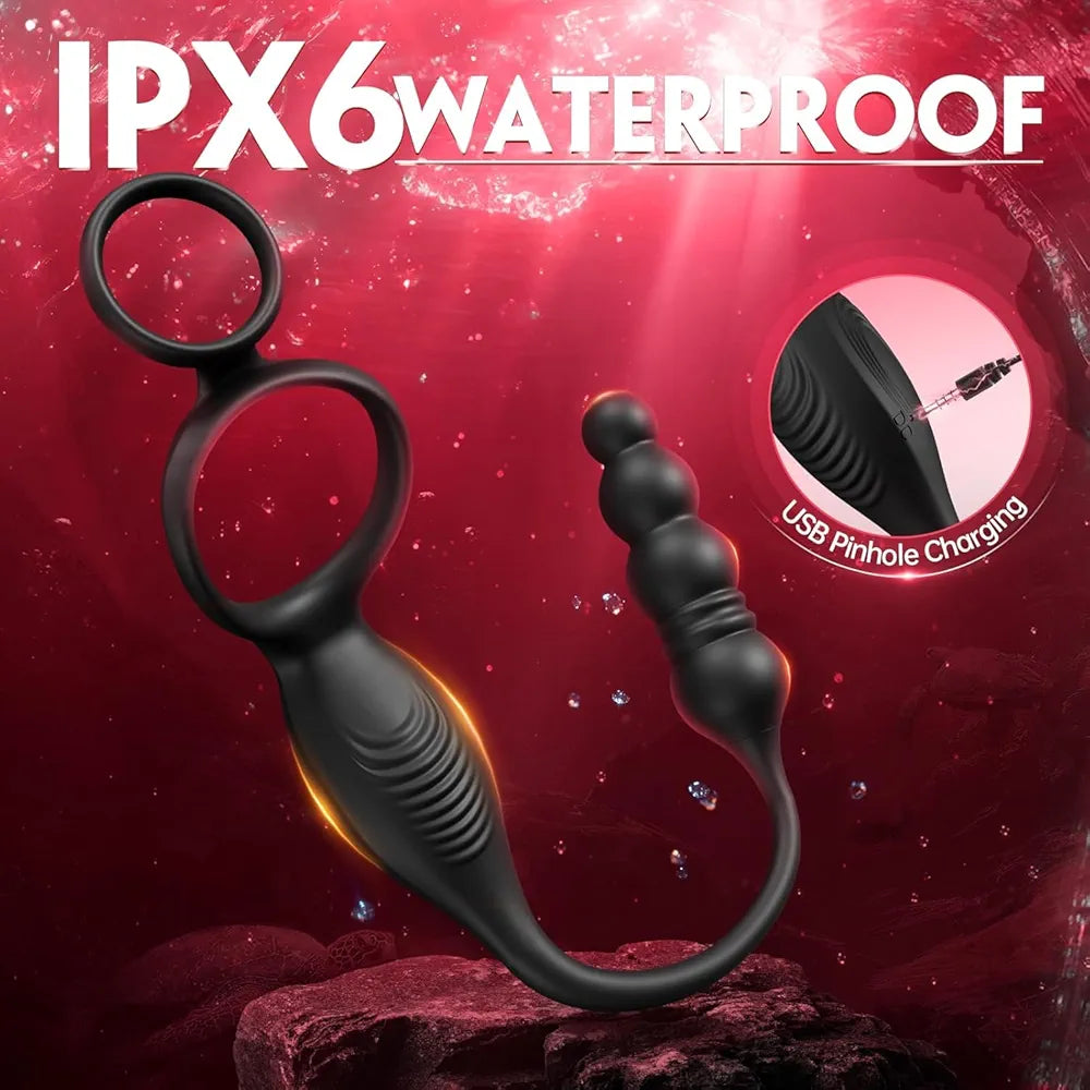 Amiahe App-Controlled Thrusting Prostate Massager and Vibrating Anal Plug for Men