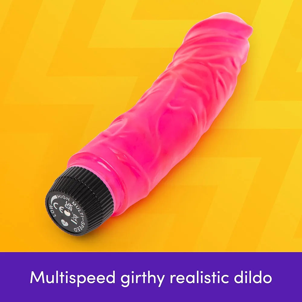 Premium 8-Inch Realistic Multispeed Vibrating Dildo for Couples and Solo Play - Waterproof Pink