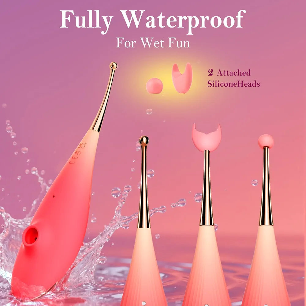 Dual-Action Clitoral Suction and G-Spot Vibrator with 7 Modes - Waterproof Silicone Stimulator for Women