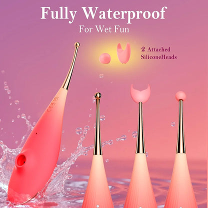 Dual-Action Clitoral Suction and G-Spot Vibrator with 7 Modes - Waterproof Silicone Stimulator for Women