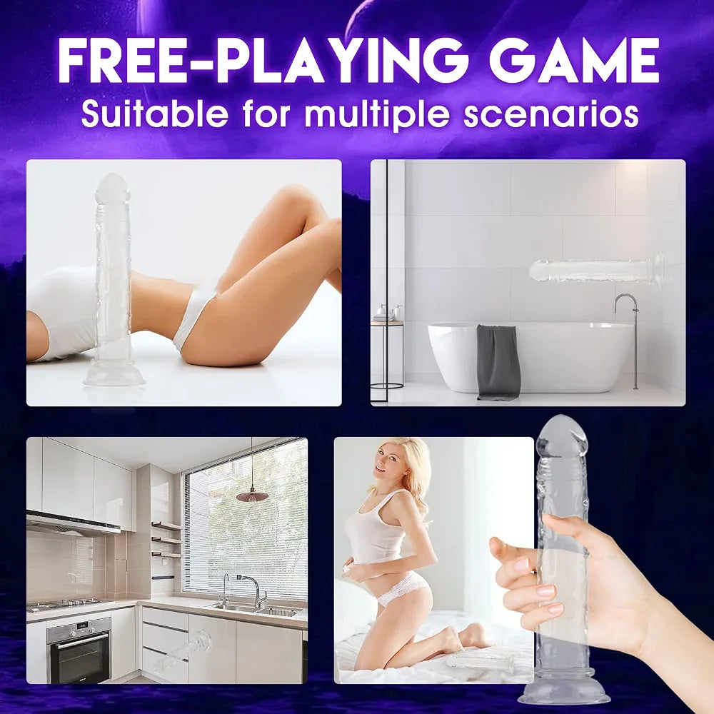MKPJOY 3-Piece Transparent Silicone Anal Training Set with Suction Base