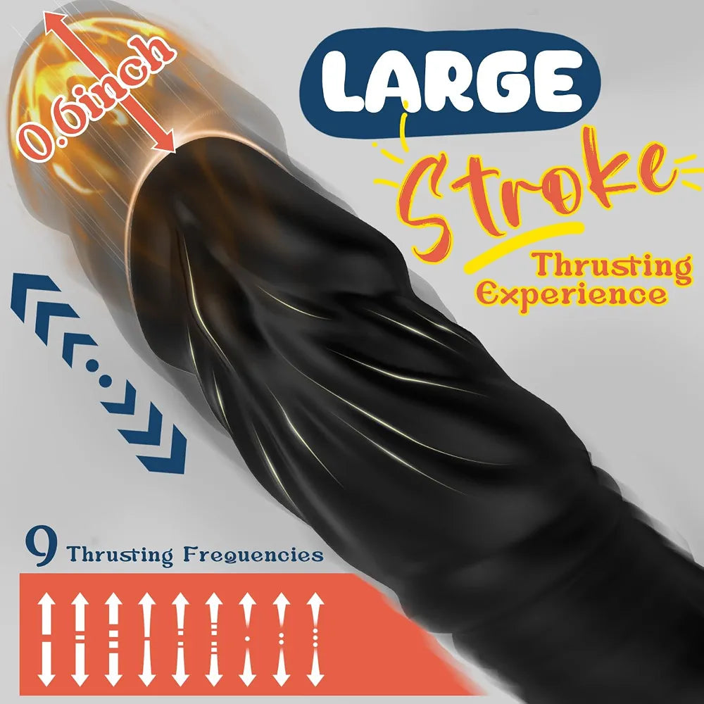 Advanced Dual-Motor Prostate Massager with Thrusting Dildo and App-Controlled Vibrating Cock Ring