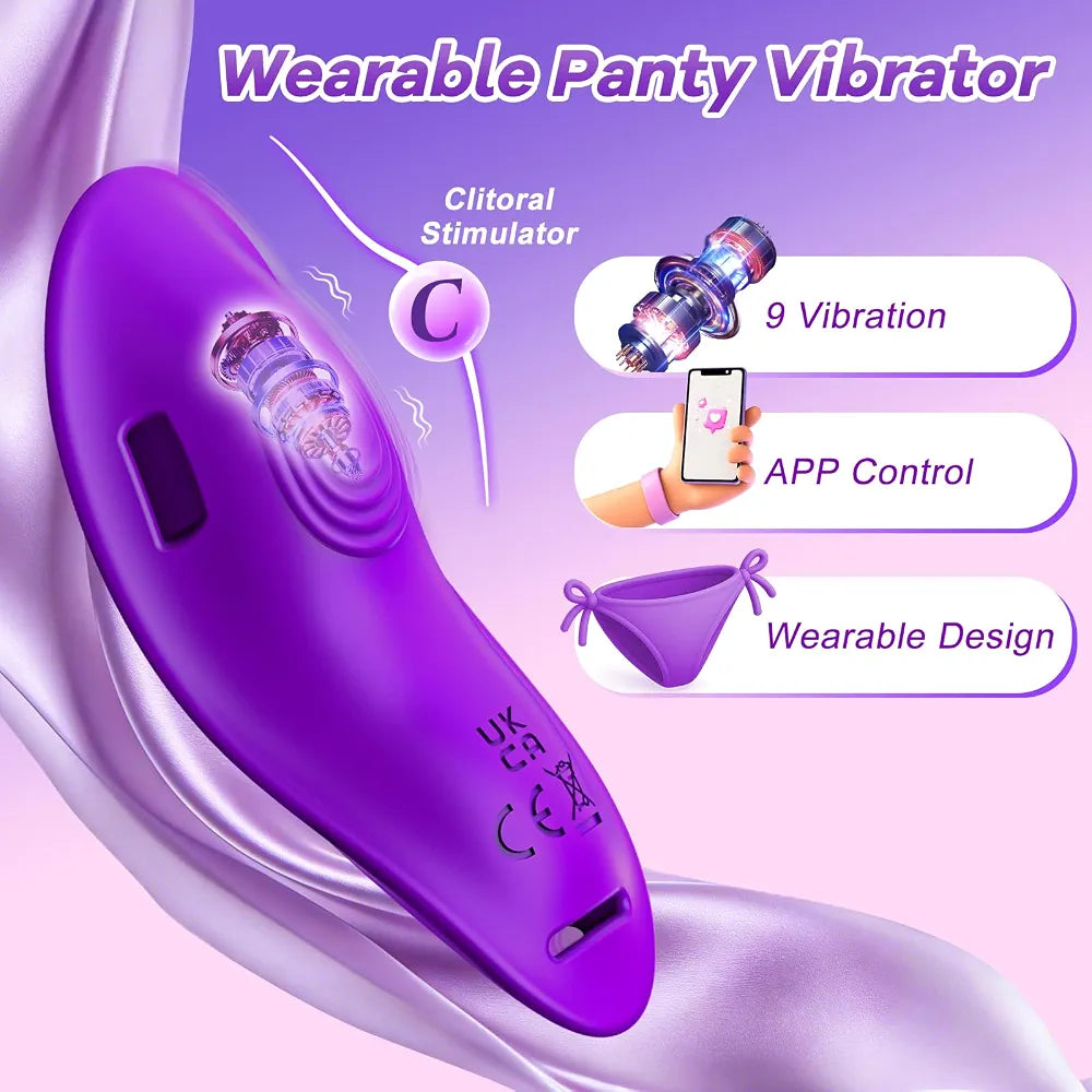 Premium App-Controlled Wearable Panty Vibrator with 9 Modes - Waterproof Rechargeable Clitoral Stimulator for Couples