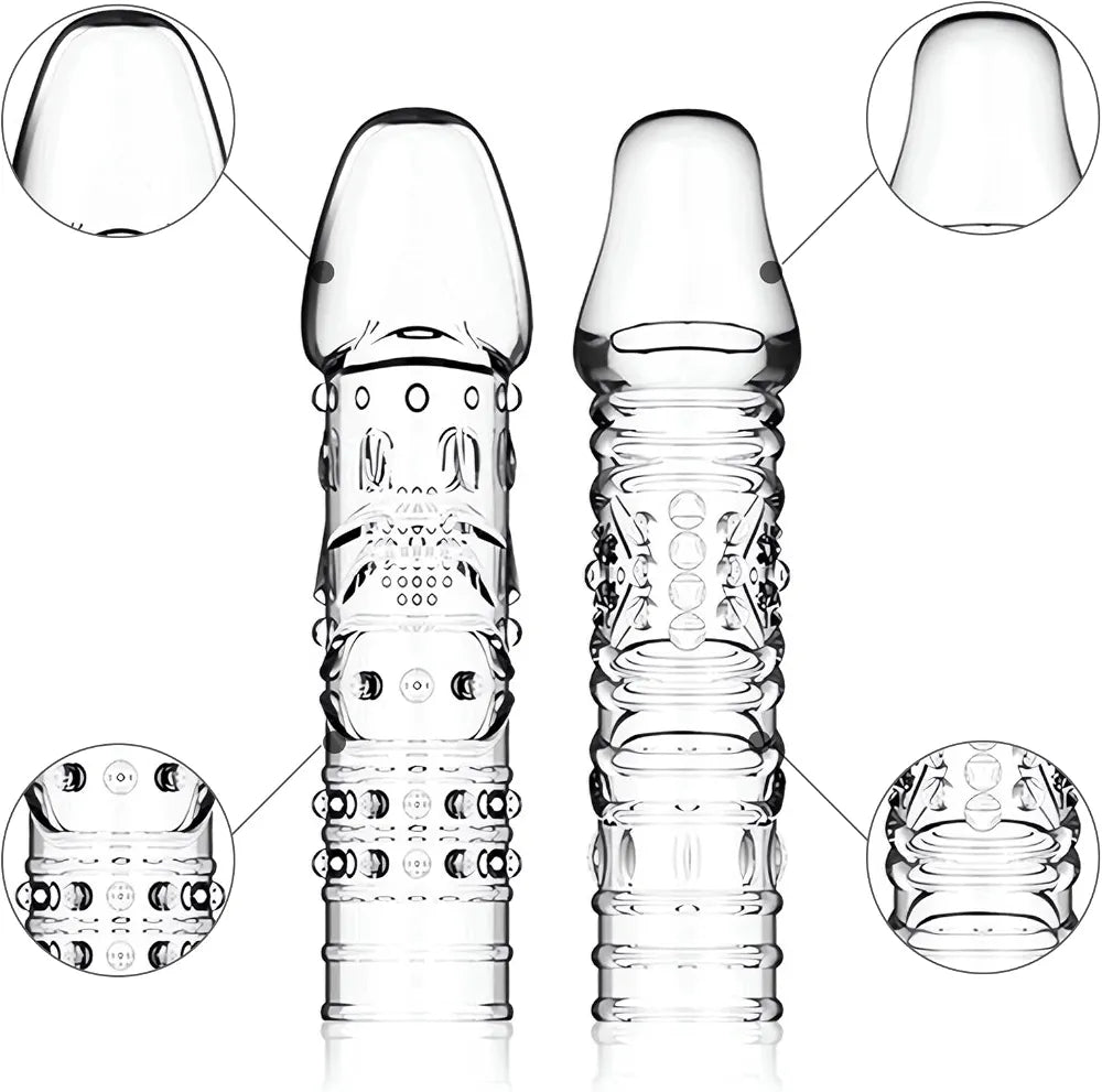 4-Pack Reusable Silicone Penis Extender and Enhancer Sleeves for Men