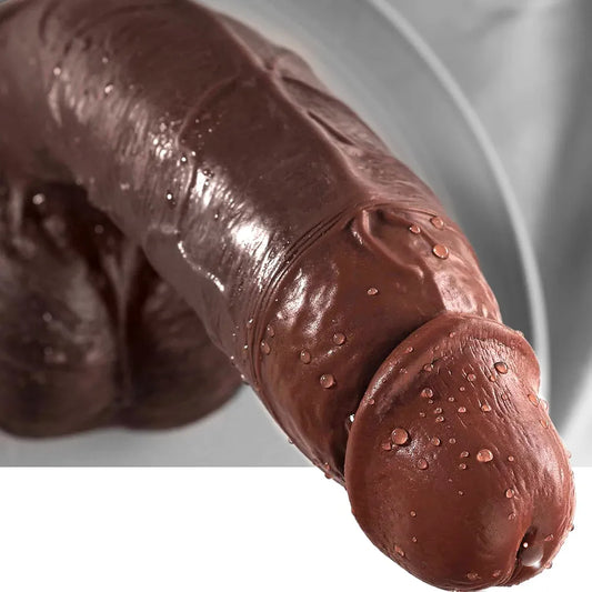10-Inch Realistic Curved Black Dildo with Suction Cup - Dual-Density Silicone for G-Spot and Anal Stimulation