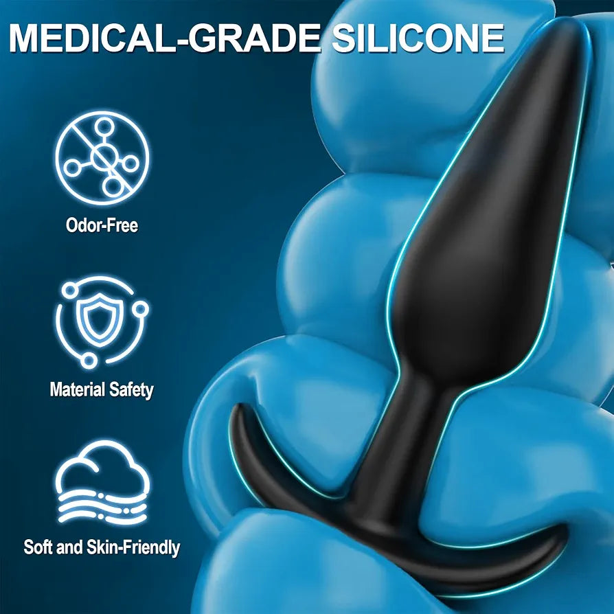 4-Piece Silicone Anal Training Plug Set with Flared Base for Beginners