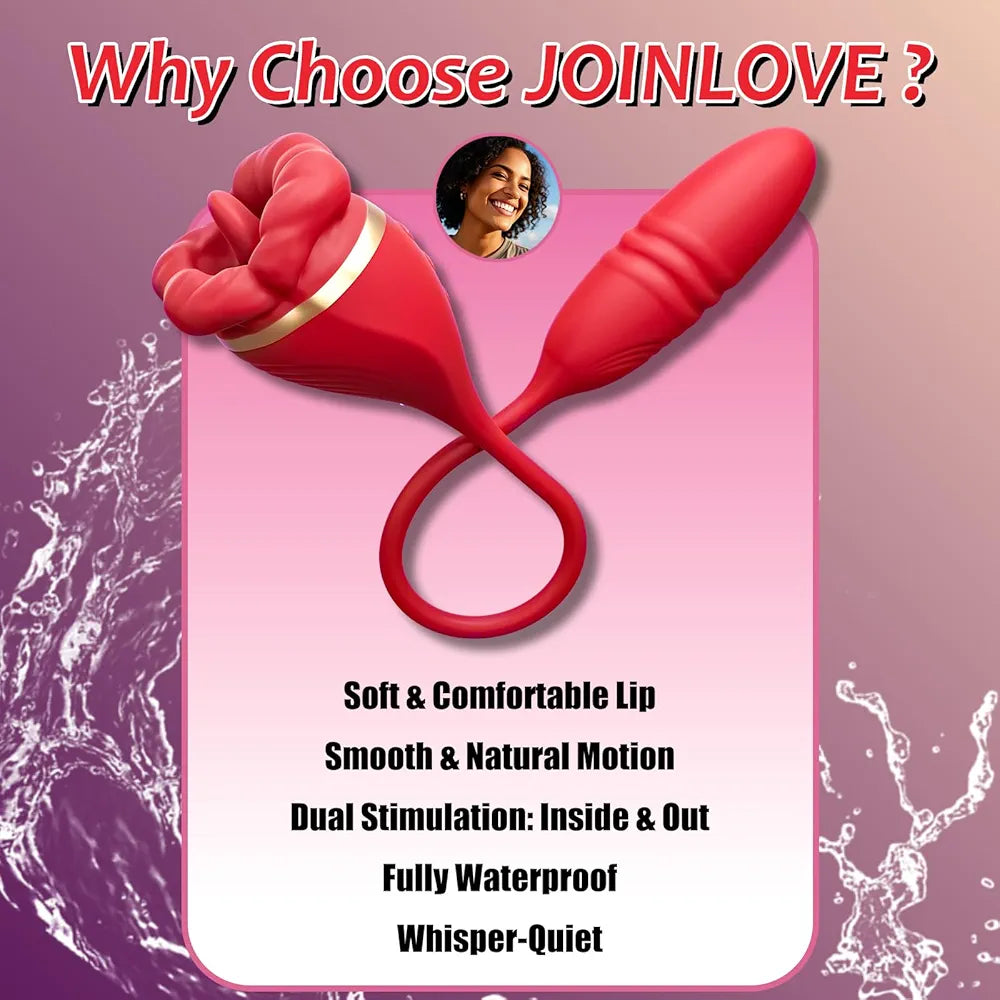 Rose Petal 3-in-1 Clitoral and G-Spot Vibrator with 10 Vibration Modes