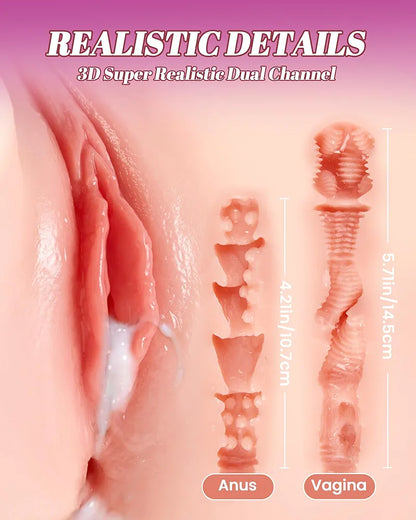 Realistic 5.8LB Silicone Male Masturbator Torso with Vibrating Vagina and Anal Features