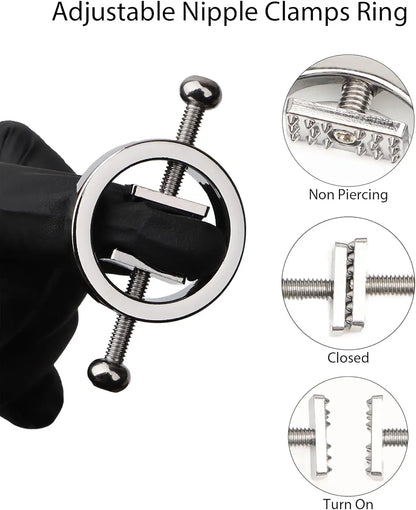 Adjustable Weighted Nipple Clamps for Couples BDSM Stimulation