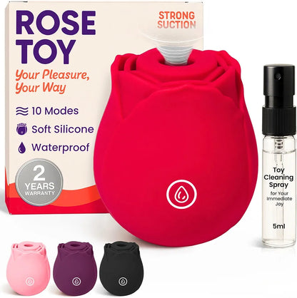 Rose-Shaped Clitoral Suction Vibrator with Multi-Mode Stimulation