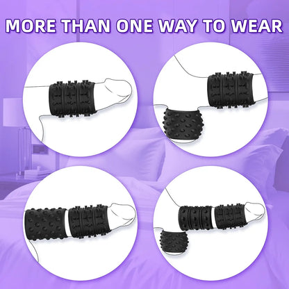 6-Piece Textured Silicone Penis Sleeve and Cock Ring Set for Enhanced Performance and Stamina